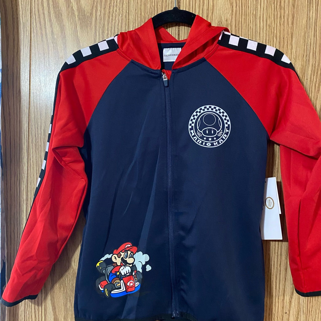 Mariokart Boys Active Zip Up Hoodie Jacket Size 8 Graphic Print Nwt